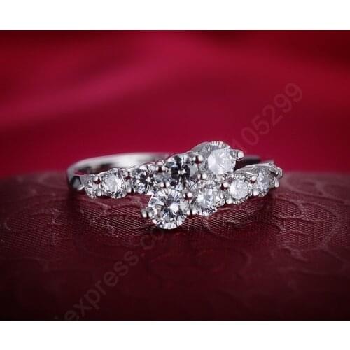 Austrian Crystal Rings For Women Fashion 925 Sterling Silver Wedding Engagement Proposal Ring Accessory Anillos Bague