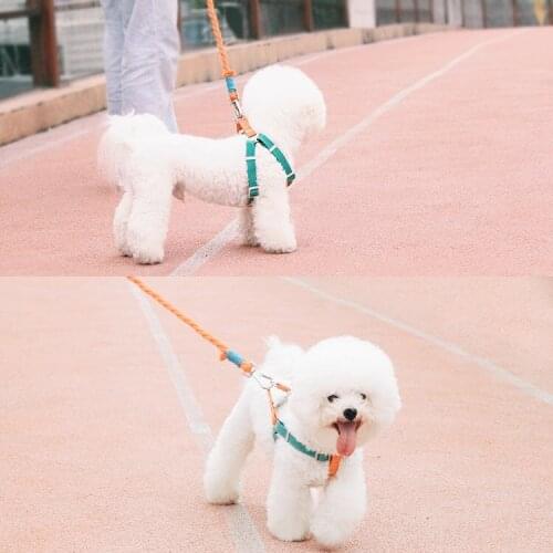 Handmade Contrast Small-Medium Dog Harness Bichon Frise Teddy Corgi Schnauzer Dog Leash Vest-style Dog Harness Dog Leads