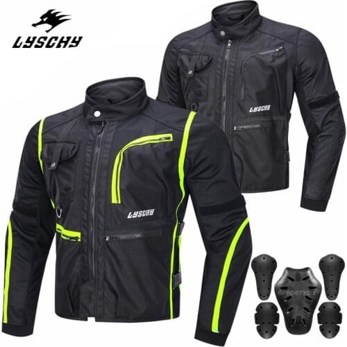 Lyschy 3D Mesh Breathable Motorcycle Jacket Summer Men Armor Clothing Cycling Protect Gear Motocross Racing Jacket CE Protector