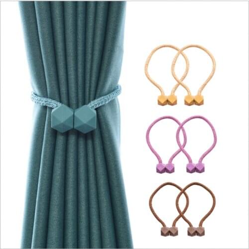 Magnetic Solid Color Curtain Hooks Curtain Holders Tieback Buckle Clips Strap Rope Storage Belt Curtain Accessories Decor