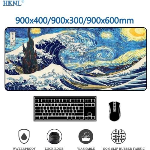 Mouse Pad Wave Rug Mouse Carpets Gaming Table Gamer Accessories Pc Pads Mouse Pads Keyboard Mat Mousepad Xl Mausepad for Office