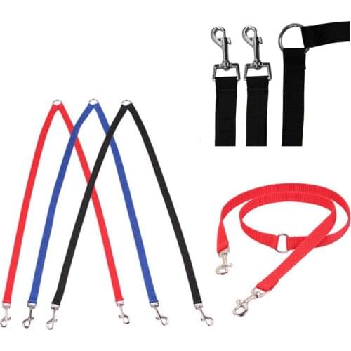 Nylon 2 in 1 Pet Dog Leashes Double Walk Leash Dog Coupler Twin Lead Collar Leashes For Dog Cat Walking Training