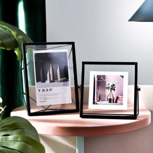 Nordic three-dimensional golden photo frame decoration creative size metal glass frame modern minimalist photo decoration