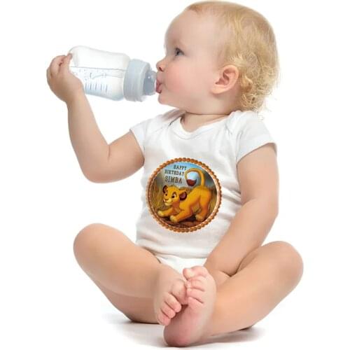 New Baby Clothes Summer Short Sleeve Newborn Jumpsuit Simba Hakuna Matata Print Baby Boys Girls Bodysuits Harajuku Tops