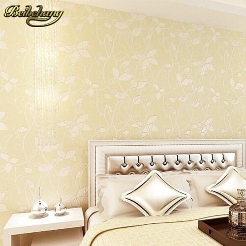 Beibehang papel de parede 3d Wallpaper Roll flower floral Non Woven flocking wallpaper for bedroom living room home decoration