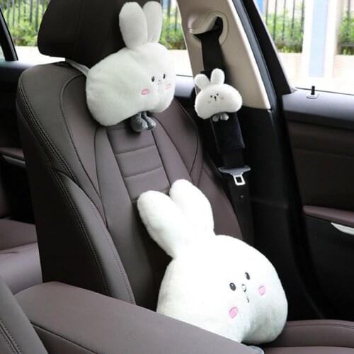 Cute Cartoon Rabbit Shaped Pillow Travel Car Neck Rest Pillow Waist Protective Cushion PShoulder Protective Cushion