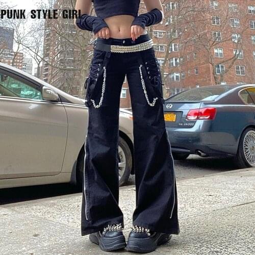 PUNK STYLE GIRL Women's Wide Trousers