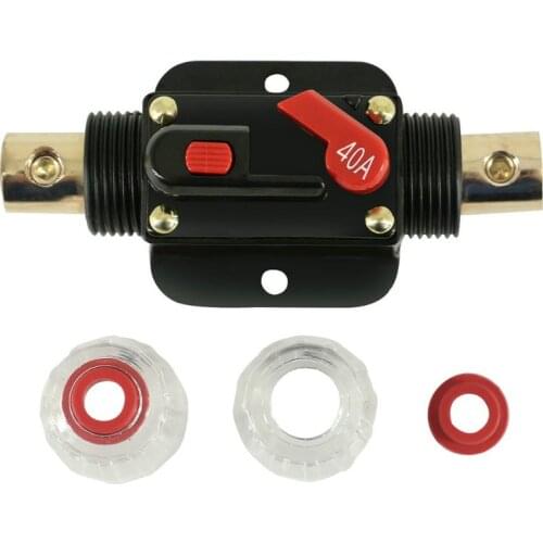 100A 80A 60A 50A 40A 30A 20A 12V / 24V / 48V DC resettable circuit breaker resettable insurance for solar photovoltaic connector