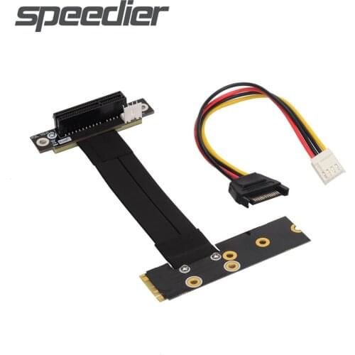 Brand New Shielded Full Speed PCIE X4 To M.2 NGFF NVME M Key Riser Card With 4P Sata Cable GPU M2 NVME SSD To PCI-e x4 Extender