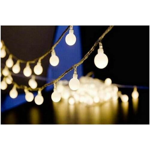 10M/100 LED white Ball Linkable Fairy String Light Christmas/Wedding Xmas Bar Garden party 8 mode 220V w/tail plug-warm white