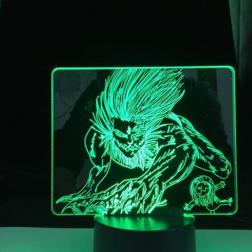 Attack on Titan The Jaw Titan for Bedroom Decor Light Kids Birthday Gift Manga Anime 3d Led Light Night Lamp Dropshipping