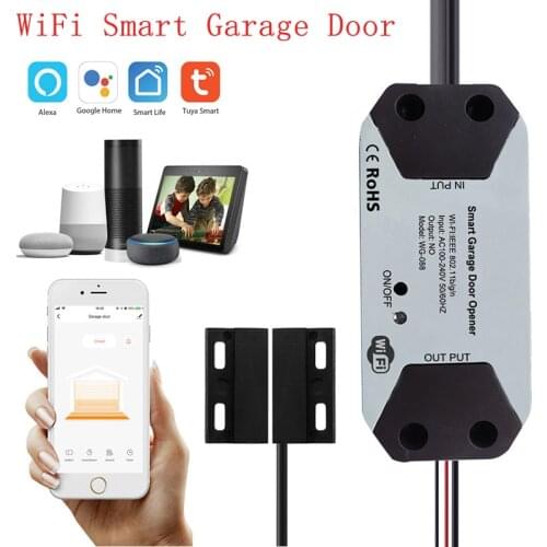 New EU/US WiFi Switch Smart Garage Door Opener Controller With Alexa Echo Google Home SmartLife/Tuya APP Control No Hub Require