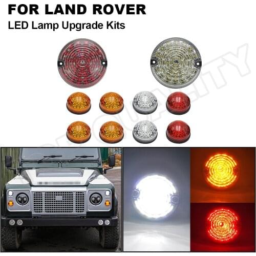 Fits For Land Rover Defender 1990-2016 Indicator Rear Stop Tail Lamp Fog Lamp Reverse Light Front Side Marker Light Complete Kit