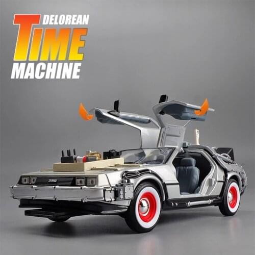 1:24 DMC-12 Back To The Future Alloy Car Diecast Model Toy Vehicle Pull Back Mini Car Simulation Collection Gifts Toys for boys