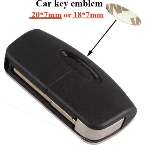 10pcs/lot 20X7mm Oval Car Key logo sticker 18X7mm car badge sticker