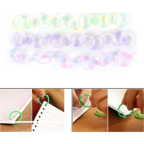 12pcs Plastic Circle Ring Clips DIY Albums Loose Leaf Book Binder Hoops Notebook Circle Ring Key Rings Office School Supplies