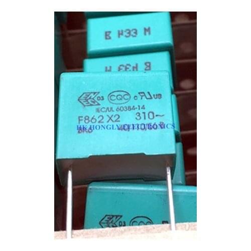 20PCS F862 X2 310 0.33UF 330NF 334 310V M 20% P=15MM FILM CAPACITOR