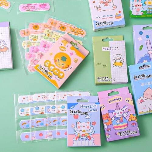 20PCS/BOX First Aid Cute Cartoon Band Adhesive Bandages Emergency Kit for Kids Children Plaster Survival Kit
