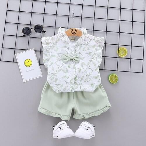 2020 baby girls clothing sets infant clothes toddler children cotton cartoon 2pcs cartoon clothes sets girls summer set