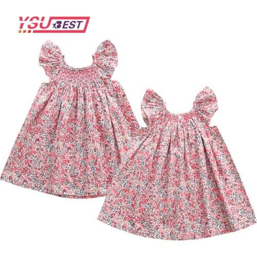 2021 Ins Brand Cotton Summer Linen Clothing European & America Toddler Kids Girl Dress Baby Girls Dresses Princess Girl Clothes