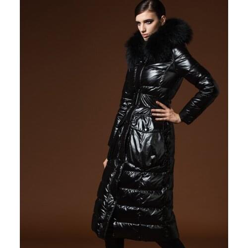 2018 Winter Jacket Women Down jackets Womens Down Coat large fur collar Duck down-filled slim thicken long Outerwear Parka