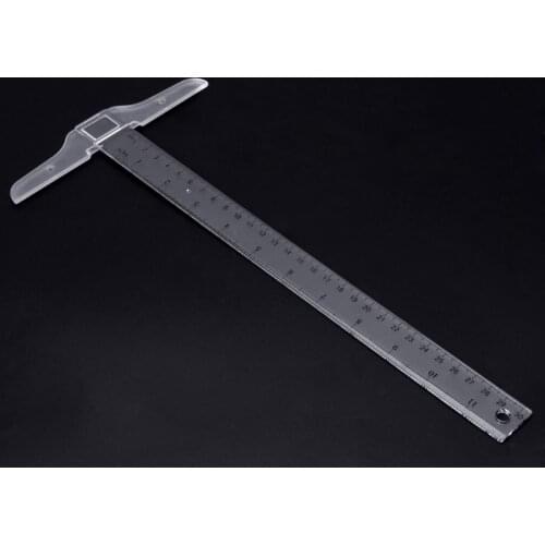 30cm/12" Plastic T-Square Metric Ruler cm/inch Double Side Scale Measuring Tool