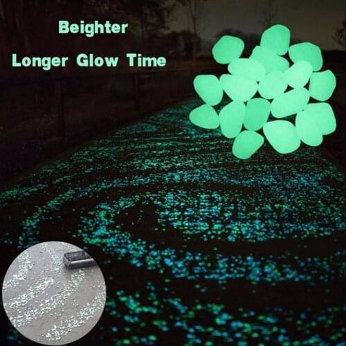50/100pcs Garden Pebbles Stones Glow In The Dark Stones Garden Yard Lawn Luminous Stone Walkways Path Decoration Stones