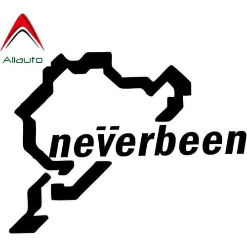 Aliauto Personality Car Stickers Neverbeen Nurburgring PVC Waterproof Sunscreen Reflective Decals Black Silver,10cm*14cm