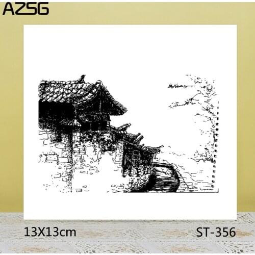 AZSG Shabby Ancient Temple Clear Stamps/Seals For DIY Scrapbooking/Card Making/Album Decorative Silicone Stamp Crafts