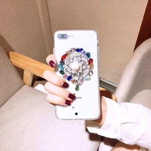 LaMaDiaa For Samsung Galaxy J4 J6 J7 J8 A6 A8 A7 A5 2017 2018 case Luxury colorful rhinestones flower soft TPU phone case cover