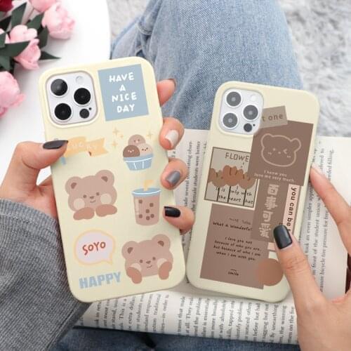 Cute Bear Case For Samsung Galaxy A50 A51 A52 A31 A32 A40 A02S A10 A12 A20e AA21S A22 A71 A72 S21 Ultra S20 FE S10 S9 Plus Funda