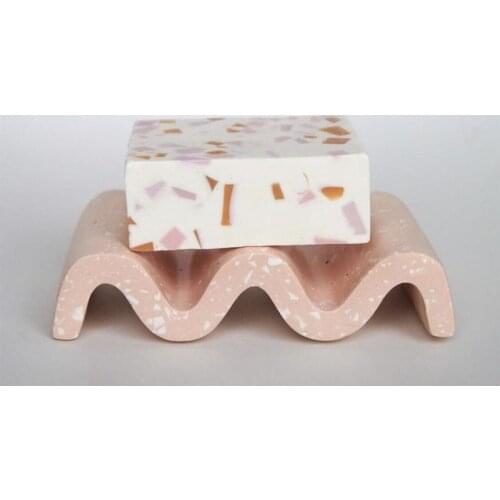 Concrete Tray Mould Wave Silicone Resin Soap Holder Mold Cement Concrete Pen Holder Mould Soap Epoxy Mould