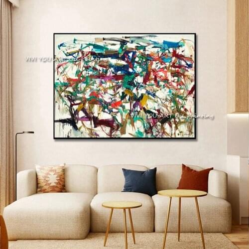 The Handmade Graffiti Large Original Color Abstract Modern Oil Painting On Canvas Handpainted Textured Wall Art Gallery Decor