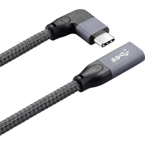100W PD 5A Curved USB3.1 Type-C Extension Cable 4K @60Hz 10Gbps USB-C Gen 2 Extender Cord For Macbook Nintend H P Lapto