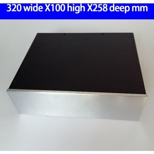 KYYSLB 3210 320*100*258mm All Aluminum Amplifier Chassis Box House DIY Enclosure with Feet Power Plug Case Shell