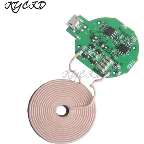 Micro USB Qi Standard Wireless Charger Transmitter PCBA Board DC 5V Coil Wireless Battery Power Bank Charging For iPhone Samsung