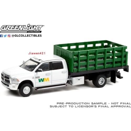 GreenLight 1:64 2018 Ram 3500 Dually Stake Alloy model Vintage car Metal toys for childen kids diecast gift