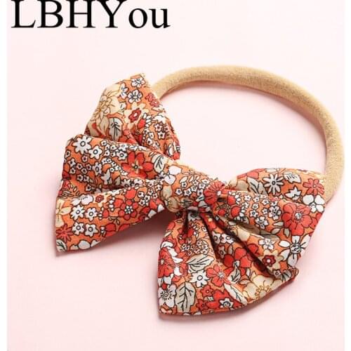 Fashion Style Spring Summer Infants Baby Handtie Nylon Headbands Newborn Baby Girls Wheel Bows Nylon Hairbands Hair Accessories