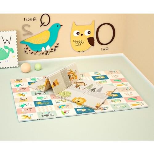 Soft Floor Playmat Foldable Crawling Carpet Kids Game Activity Rug Folding Blanket Educational Toys Baby Play Mats Home Road Pad