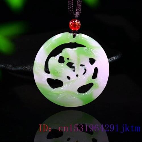 Jade Bird Pendant Necklace Fashion Lovebirds Gifts Natural Jewelry Amulet Chinese Green White Carved Double sided Charm Jadeite