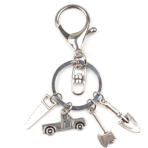 New Felling Axe Hacksaw Trailer Mini Pendant Keychain Father Holiday Souvenir Gift