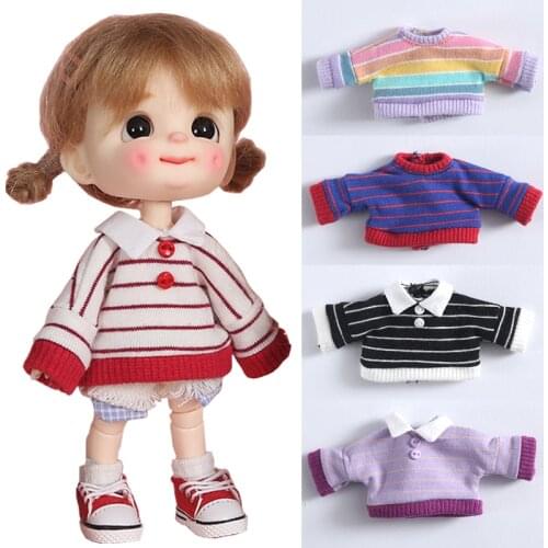Ob11 baby clothes bjd doll clothes striped sweater coat Molly doll clothes, GSC , 1/8 1/12 bjd, Yuan Nai, doll accessories