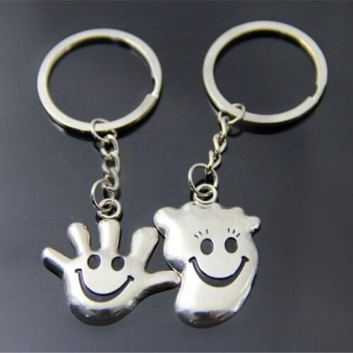 Couple Keychain Palm Feet Cute Women Men Car Key Chain Keyring Cover Holder Trinket Chaveiro Llaveros Mujer Hombre Sleutelhanger