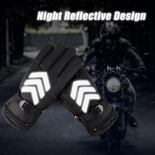 2600 mAh Heated Gloves Warm Rechargeable Electric Battery Winter Gloves Women Men Motorcycle Ski Night Reflective Heated Gloves