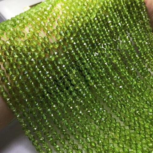 Peridot round faceted 4-5mm for DIY jewelry making loose beads FPPJ wholesale beads nature gemstone