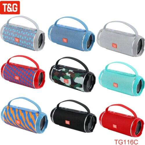 T&G TG116C Portable Speaker Wireless Bluetooth Loudspeaker Waterproof Outdoor Subwoofer Soundbar Handheld Speakers Power Bank