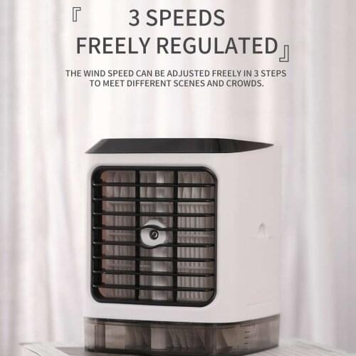 Mini 3in1 USB Portable Air Conditioner 7 Colors LED Conditioning Humidifier Purifier 3 Gear Desktop air cooler Fan w/480ml Tank