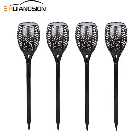 RUIANDSION 12Led 33Led 96Led Solar Light Garden Lawn Torch Flame Lamp Flicker Holiday Villa Path Lighting Decoration Waterproof