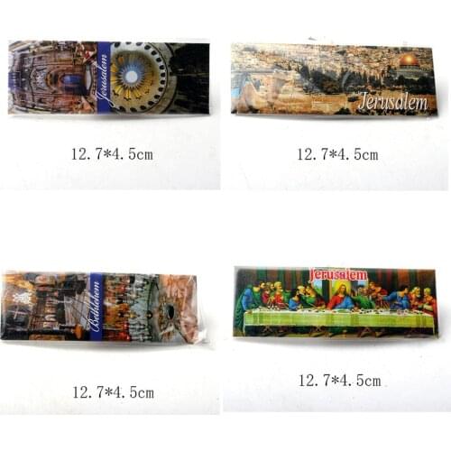 Jerusalem souvenir tin paper world trip city country gift refrigerator magnetic sticker paper fridge magnet
