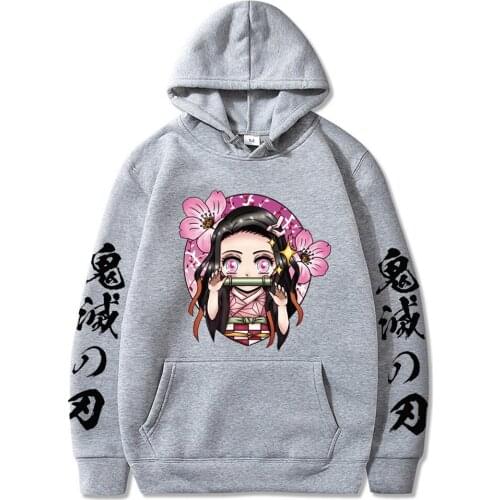 Demon Slayer Anime Hoodies Kamado Nezuko Pullovers Loose Oversized Hip Hop Women Men Casual Sweatshirt Streetwear 2021 Sweater